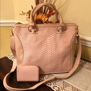 Lupoluna Pink Snakeskin Bag and Wallet Bundle
